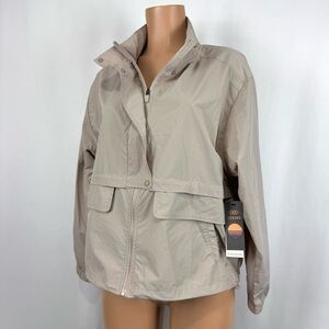 NWT Legend Discovery windbreaker jacket Lightweight Full Zip Women’s Sz M Tan